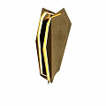 Two Golden Metallic Geometric Decorative Objects With Illuminated Edge Lines