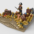 LEGO toy blocks island treasure treasure 3d model