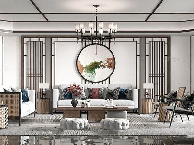 New Chinese Living Room model