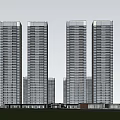 Modern High Rise Buildings With Glass Facade And Urban Architectural Design