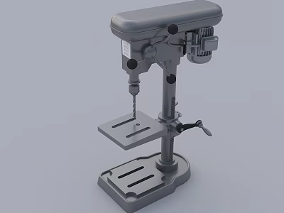 Heavy Duty Industrial Drill Press With Adjustable Worktable And Stable Motor Base 3d model