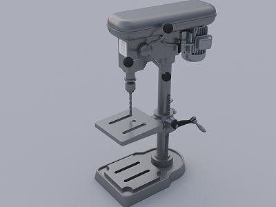 Bench drilling industrial equipment production equipment 3d model