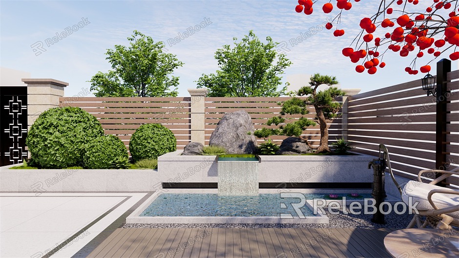 Modern Courtyard Natural Courtyard Garden model