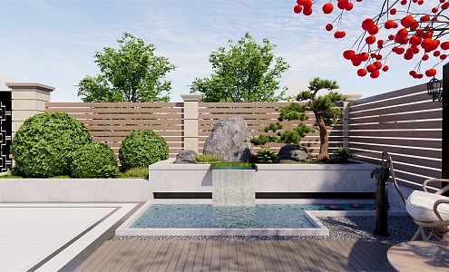 Modern Courtyard Natural Courtyard Garden 3d model