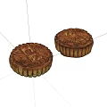 gourmet cake with bean paste filling 3d model
