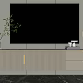 Modern TV Stand Design With Flat Screen TV Vase Table Lamp And Books