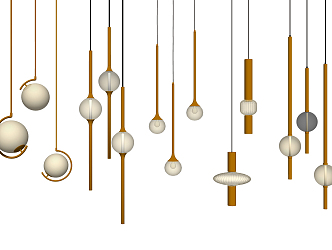 Modern chandelier combination 3d model