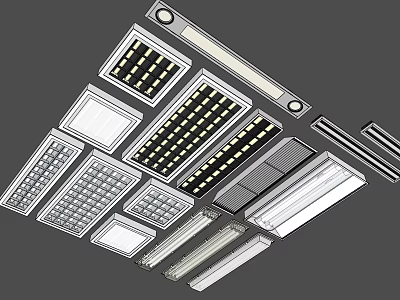 Various Styles LED Grille Lights With Modern Design For Office Commercial Ceiling Lighting 3d model
