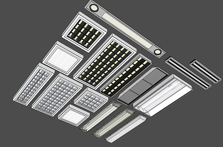 Modern Grille Lamp Grille Lamp Plate Ceiling Lamp 3d model