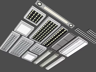 Modern Grille Lamp Grille Lamp Plate Ceiling Lamp 3d model