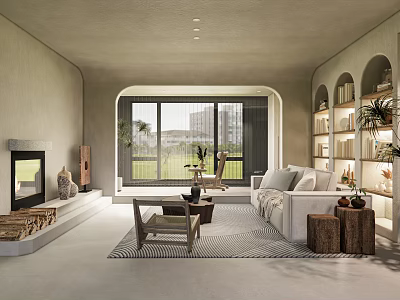 Modern Sofa And Coffee Table Set In Living Room With Minimalist Design And Cozy Atmosphere 3d model