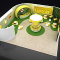 Colorful Children's Play Area With Green Grass Yellow Slide And Mushroom Decorations