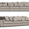 Modern three-seat sofa multiplayer sofa 3d model