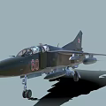 Military Jet With Camouflage Paint Red Star Markings And 60 Number