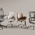 Office Chairs with Various Designs Gray White Brown Wheels and Adjustable Backrests for Modern Workspace