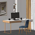 Desk and chair combination SU model 3d model