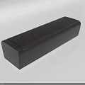 Black Modern Footstool With Rectangular Shape And Sleek Ribbed Surface Design 3d model