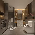Modern Hotel Bathroom Design With Glass Shower Marble Vanity And Wooden Cabinets Mirror Lighting