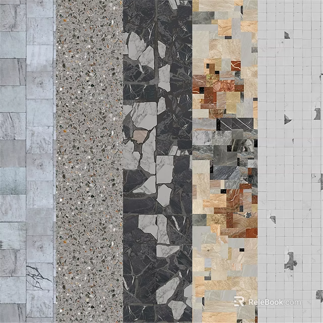 Stone Mosaic Texture Components For Floor And Wall With Various Materials 3d model 
