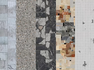 Stone Mosaic Texture Components For Floor And Wall With Various Materials 3d model