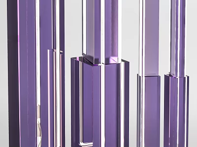 Modern Purple Geometric Table Lamp with Angular Design and Sleek Contemporary Structure 3d model