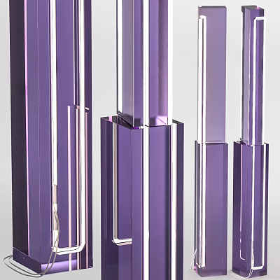 Modern Purple Geometric Table Lamp with Angular Design and Sleek Contemporary Structure 3d model