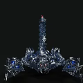 Mechanical Scorpion 3D Model With Metallic Structure Blue Lights Sharp Claws And Red Tail Stinger 3d model