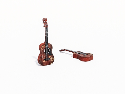 Old musical instrument guitar 3d model