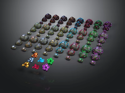 Colorful Household Items With Various Shapes And Vibrant Color Designs 3d model