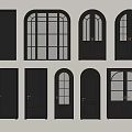 Modern Black Double Doors With Arched Tops Glass Panels And Various Design Styles