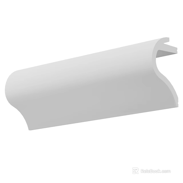 White Smooth Decorative Molding Strip For Home Interior Architectural Trim 3d model 