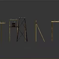 Metal Stands With Various Structures Yellow Brown Color Basket And Reflective Floor