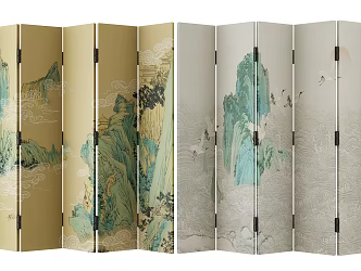 new chinese style screen 3d model