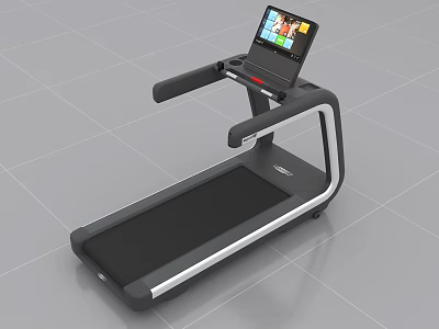 Sleek Modern Treadmill With Touchscreen Display Ergonomic Handrails And Black Running Belt 3d model