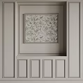 Plaster Molding Wall Decor With Recessed Frame And Floral Pattern Minimalist Interior Design 3d model