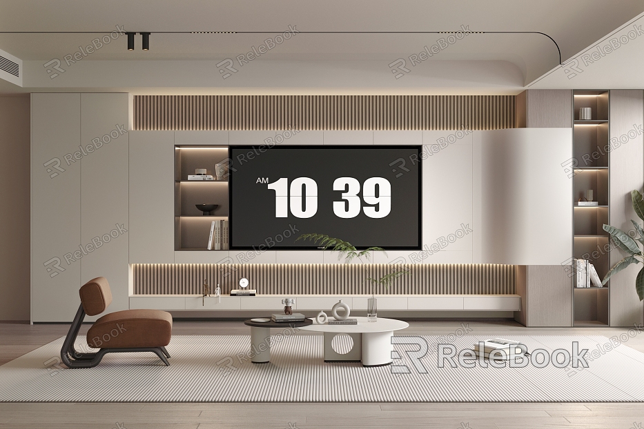 Modern TV background wall model