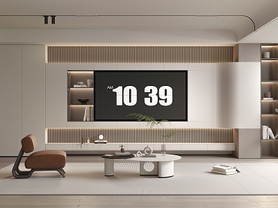 Modern TV background wall model