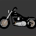 Classic Black Motorcycle Static Display with Chrome Headlight Leather Seat Shiny Engine and Reflective Surface 3d model