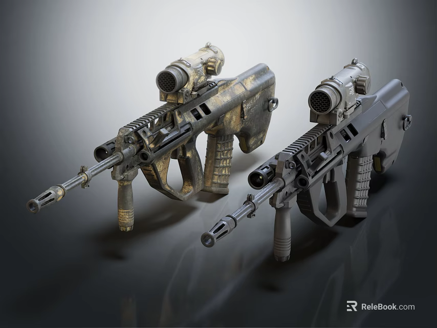 Modern Tactical Rifles With Scopes Magazines And Rugged Sleek Designs 3d model 
