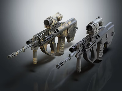 Modern Tactical Rifles With Scopes Magazines And Rugged Sleek Designs 3d model