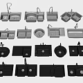 Assorted Kitchen Sinks With Various Designs Including Single Double Bowls And Faucets 3d model