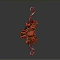 Artistic Flame Themed Bow Weapon With Orange Decorative Design And Curved Metal Parts