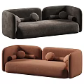 Modern Comfortable Double Seater Fabric Sofa With Soft Decorative Pillows For Cozy Living Room