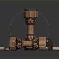 Pair of Wooden Dumbbells As Household Fitness Tools With Small Blocks And Cylindrical Parts