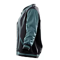 Stylish Black And Teal Baseball Jacket With Buttons And Pocket