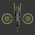 Advanced Futuristic Mechanical Vehicle With Large Wheels And Metallic Streamlined Body Design