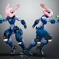 Modern Robot Machine Rabbit Mechanical Rabbit 3d model