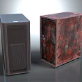 Two Different Design Computer Cases For Electronic Devices With Dark Gray And Red Textured Finish
