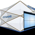 EASUN Exhibition Booth With Geometric Design Reception Desk And Display Area