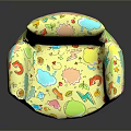 Vibrant Playful Accent Chair Featuring Colorful Round Shapes And Abstract Patterns